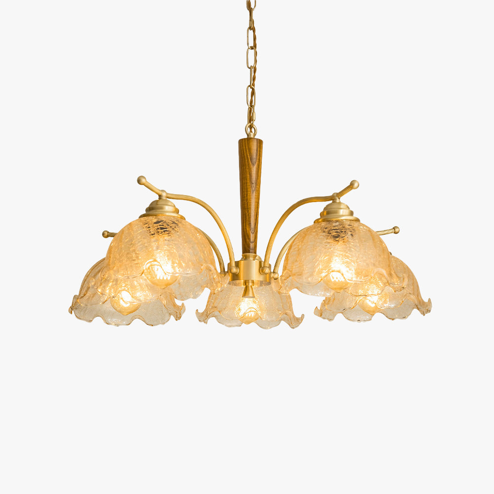 Arisha Retro LED Metall/Holz Kronleuchter Wohnzimmer/Schlafzimmer