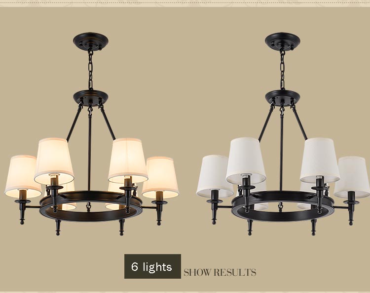 Silva Vintage LED Kronleuchter Schwarz Schlaf/Wohnzimmer Metall