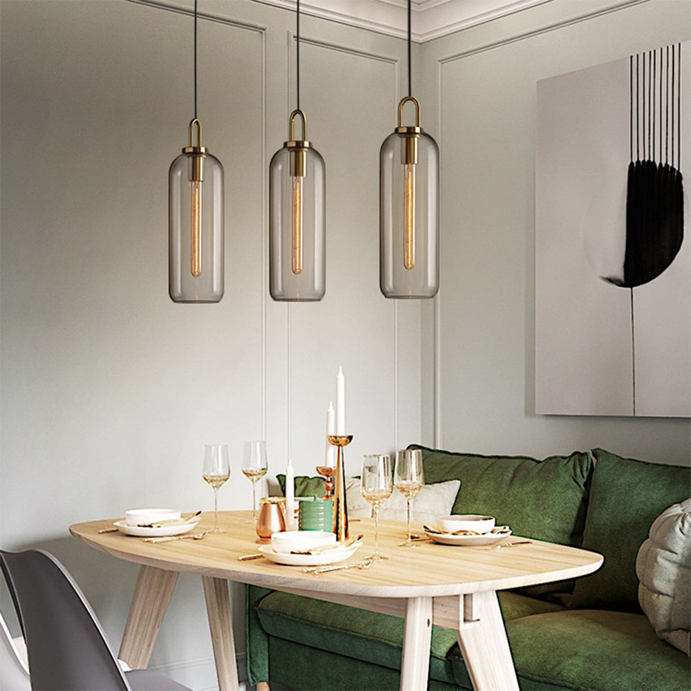 Valentina Industriale LED Pendelleuchte Gold/Schwarz Schlaf/Wohnzimmer Glas