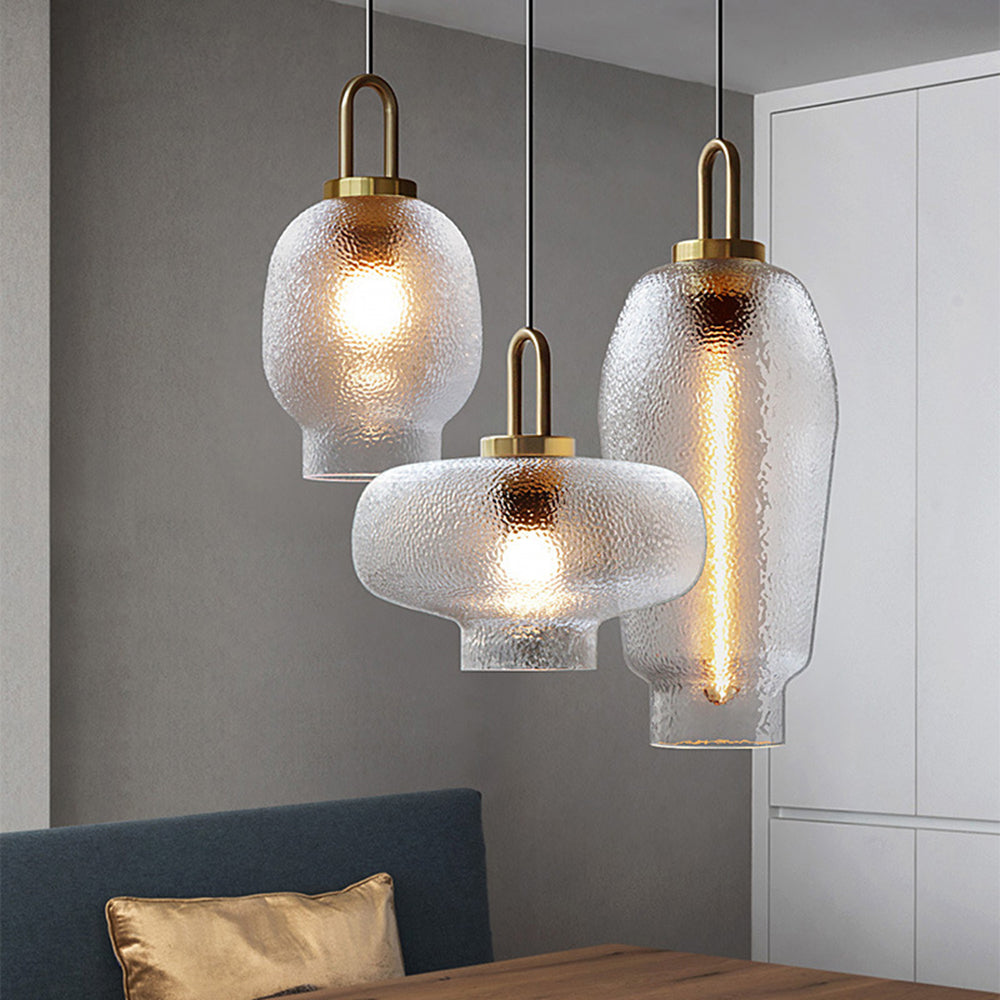 Valentina Minimalistische Metall/Glas Pendelleuchte, Wohnzimmer, LED