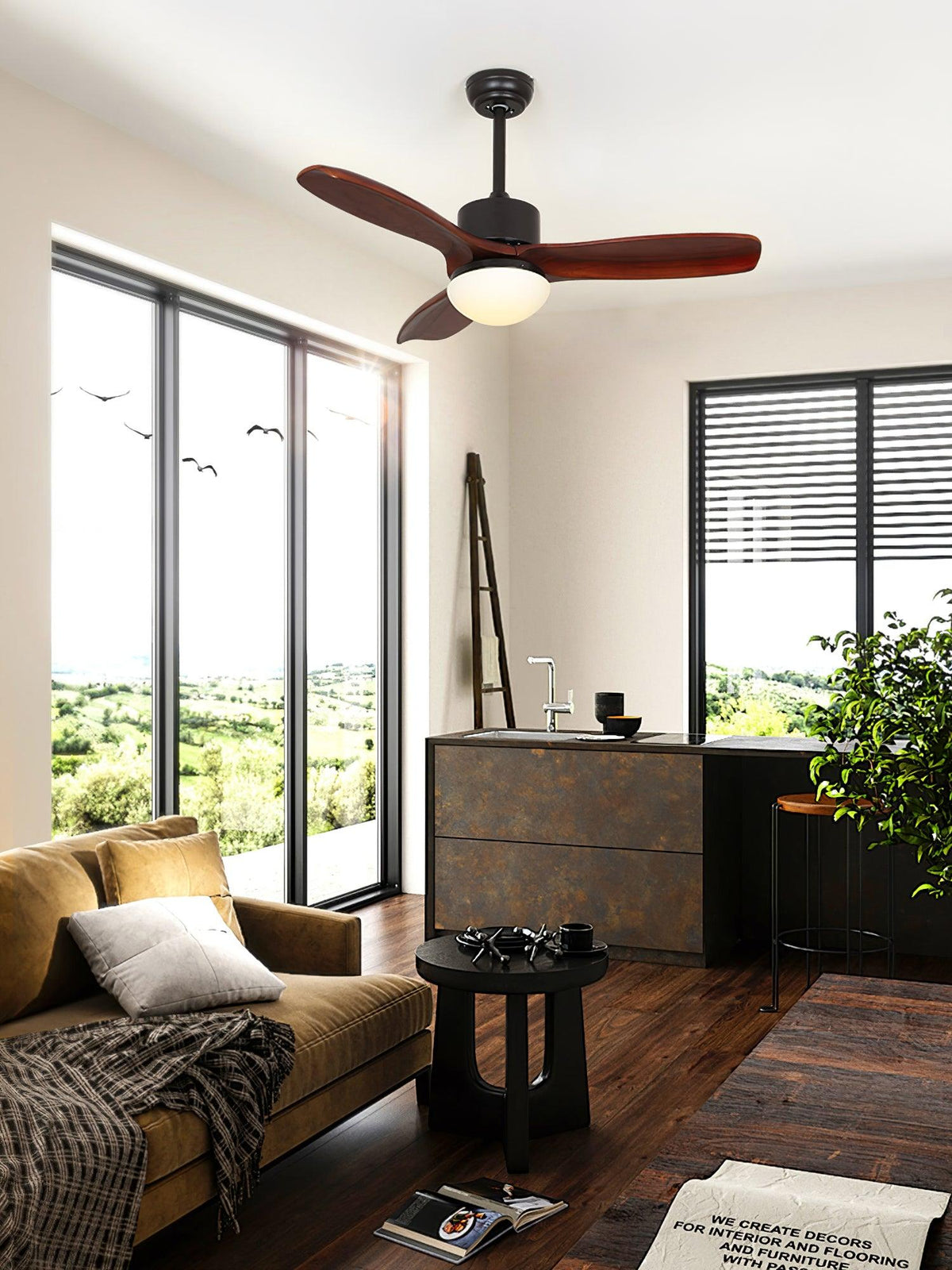 Norirora Elegance Natural Deckenventilator mit Beleuchtung