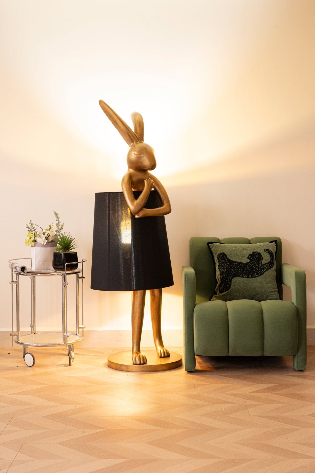 Sedr luxuriöse Stehleuchte im Hase-Silhouette-Design