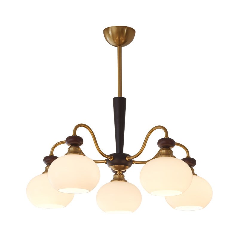 Calaeila Kronleuchter traditionelle Eleganz Kugel Holz Glas