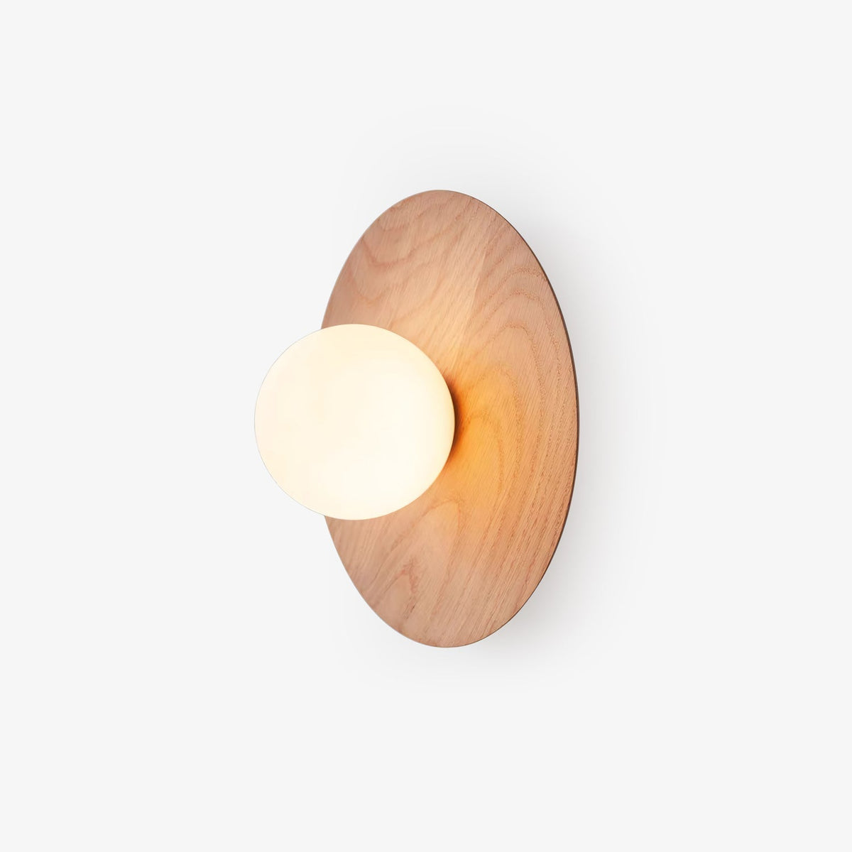 Eloza zeitgenössische minimalistische Wandleuchte aus Holz und Glas