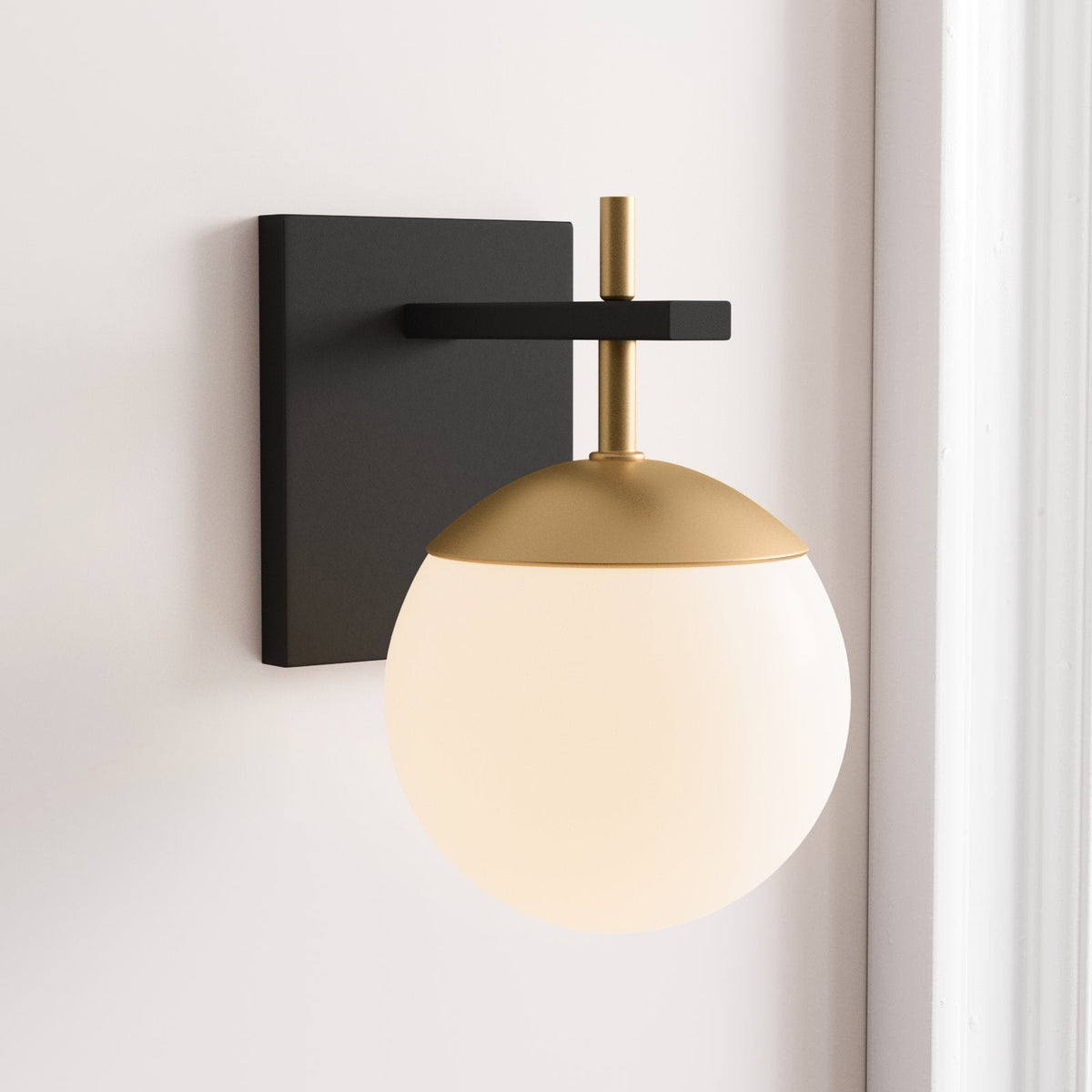 Ealior zeitgenössische minimalistische Wandleuchte aus Glas in Kugelform