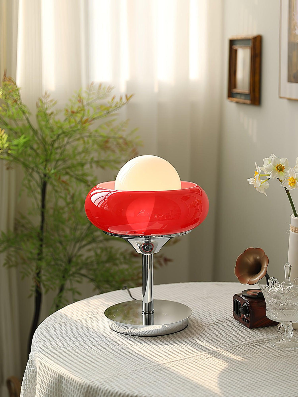 Solise Tischleuchte aus Glas im Retro-Vintage-Stil