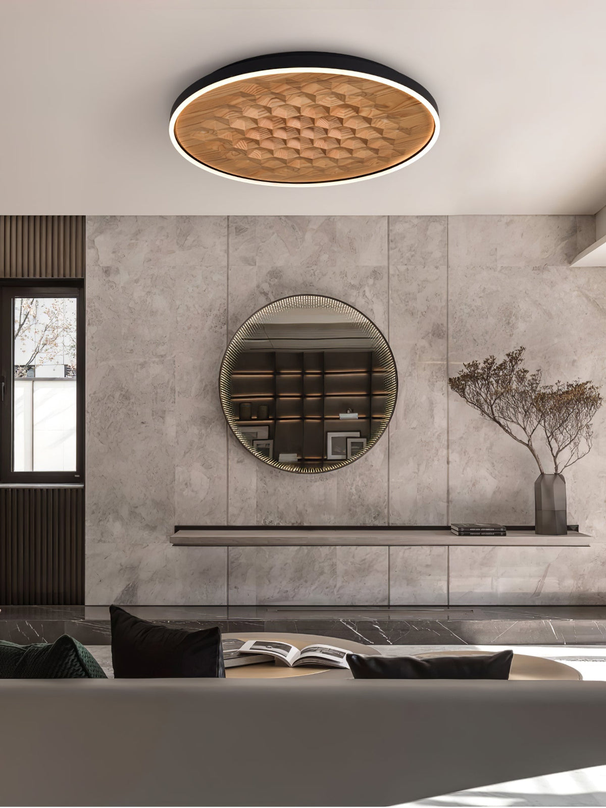 Cevynira Texturierte Bronze flache Deckenleuchte