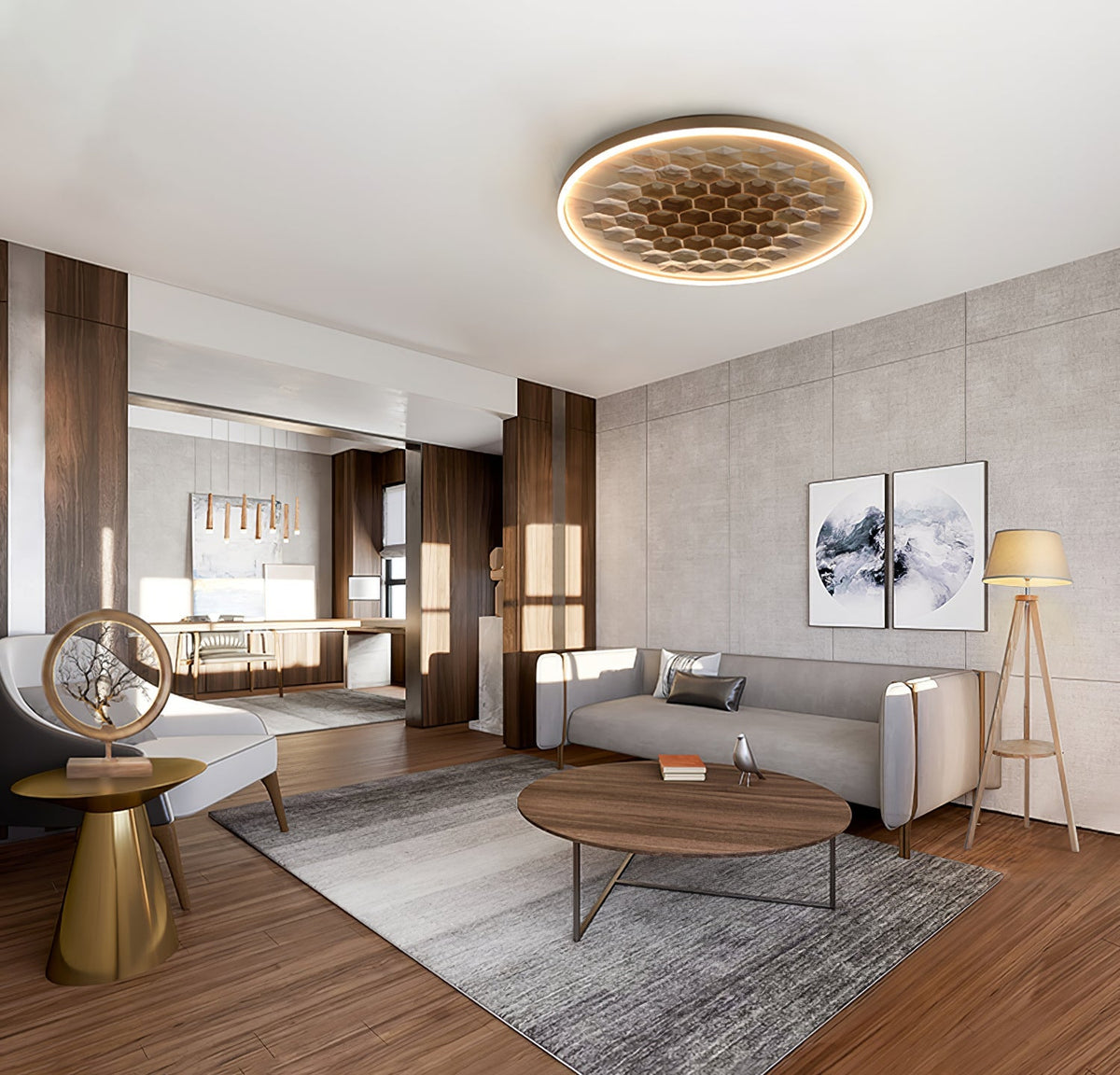 Cevynira Texturierte Bronze flache Deckenleuchte