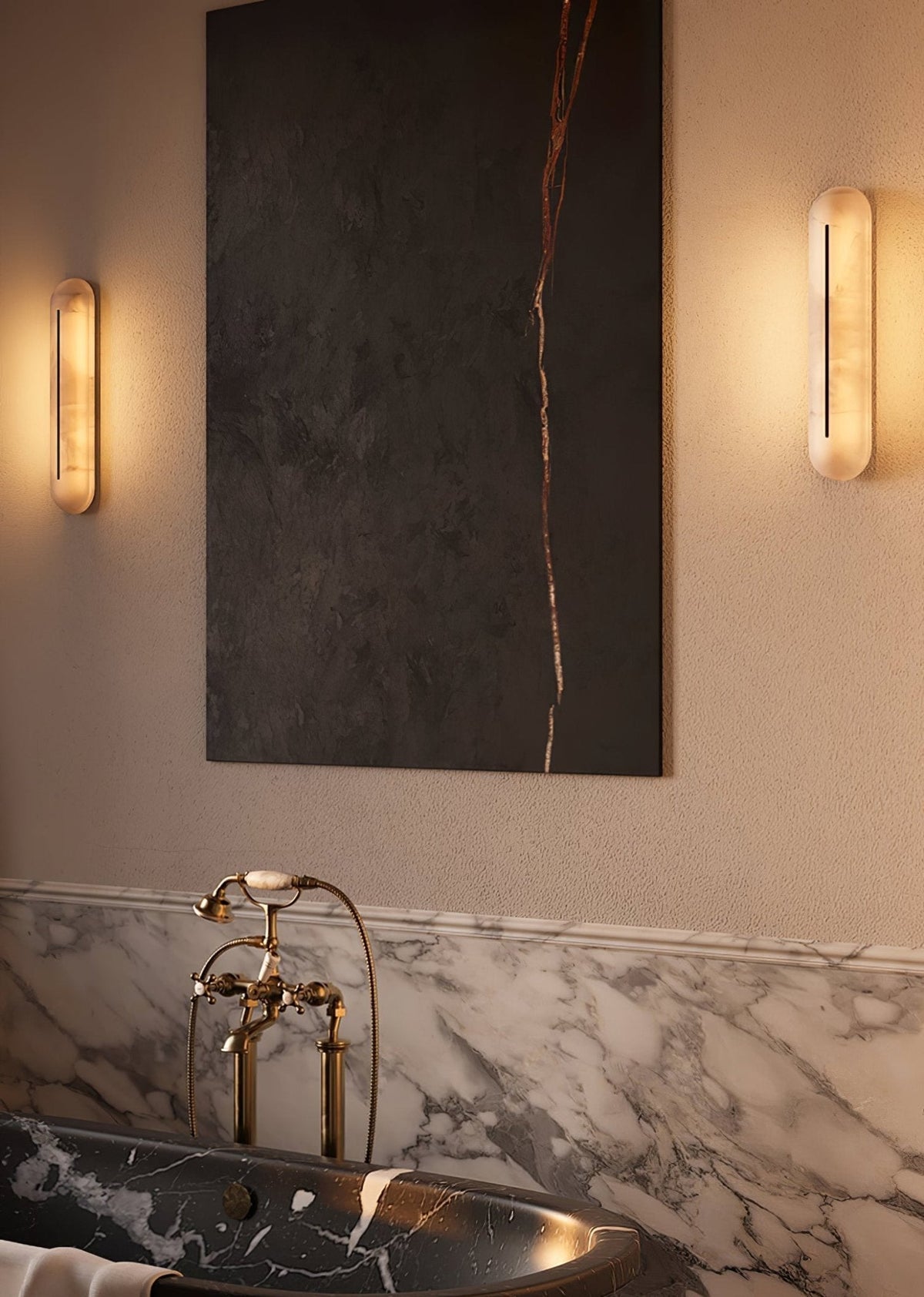 Armaryra Oblong Alabaster-Wandleuchte