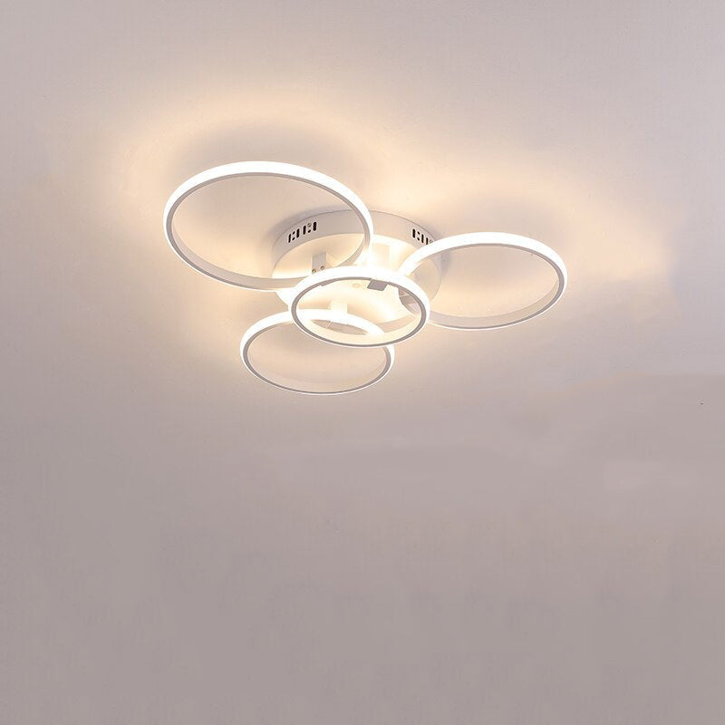Arisha Design LED Deckenleuchte Weiß/Schwarz Wohn/Esszimmer Metall mit der Fernbedienung