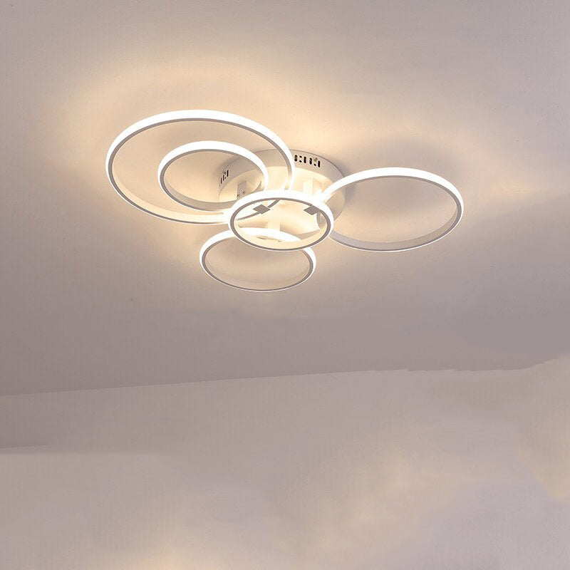 Arisha Design LED Deckenleuchte Weiß/Schwarz Wohn/Esszimmer Metall mit der Fernbedienung