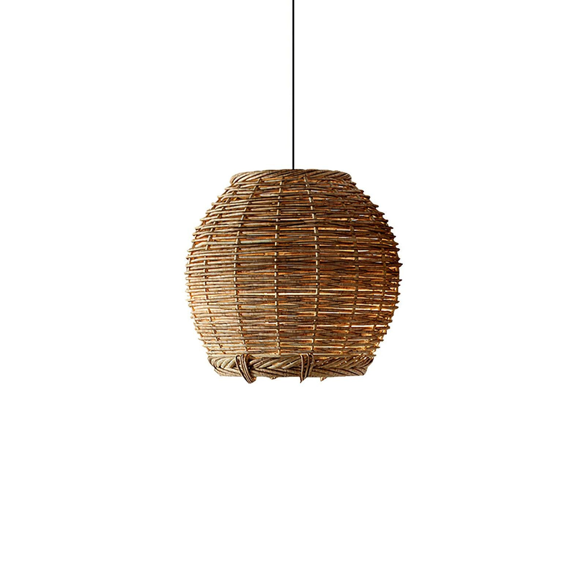 Wickora Vintage Pendelleuchte in dunklem Naturrattan &