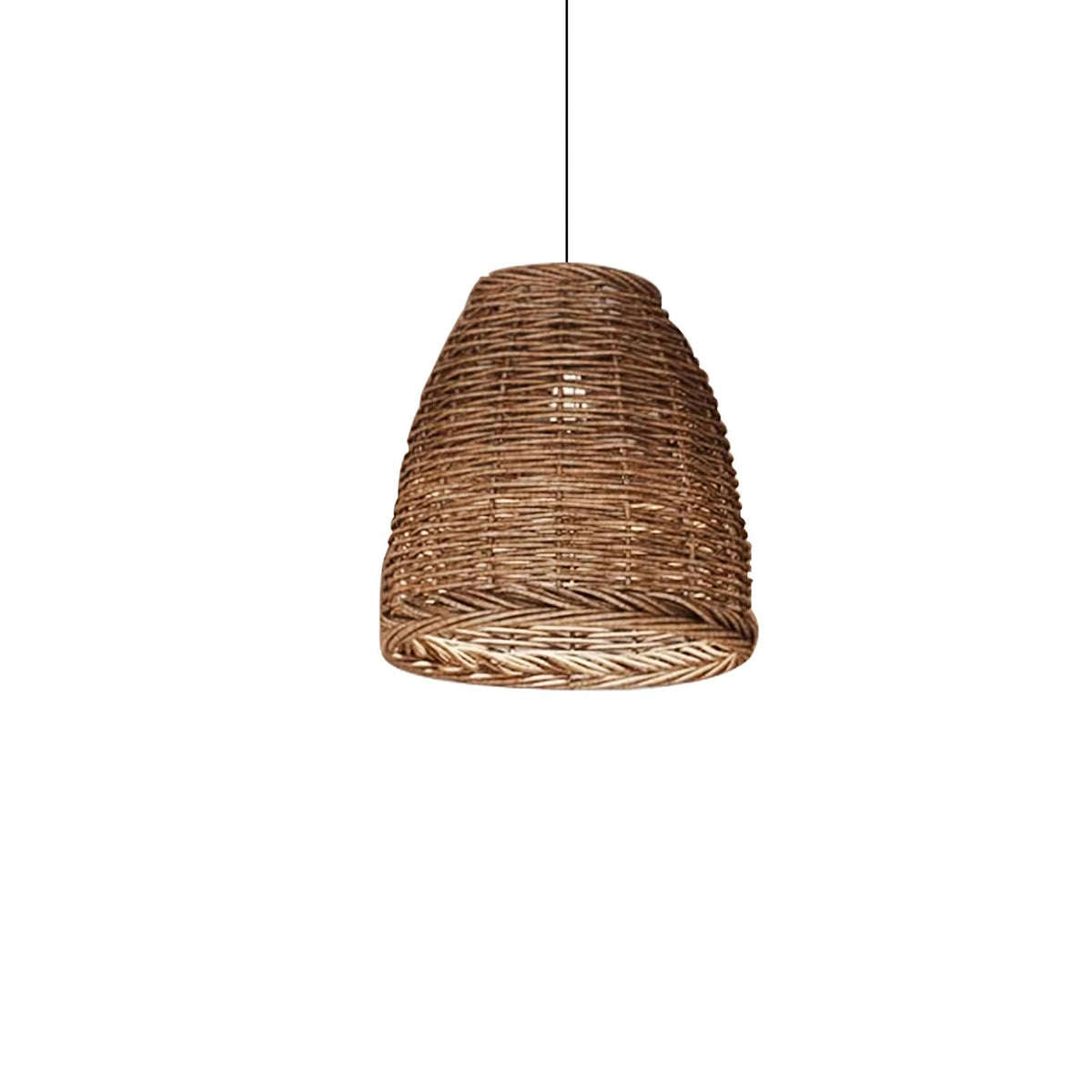 Wickora Vintage Pendelleuchte in dunklem Naturrattan &