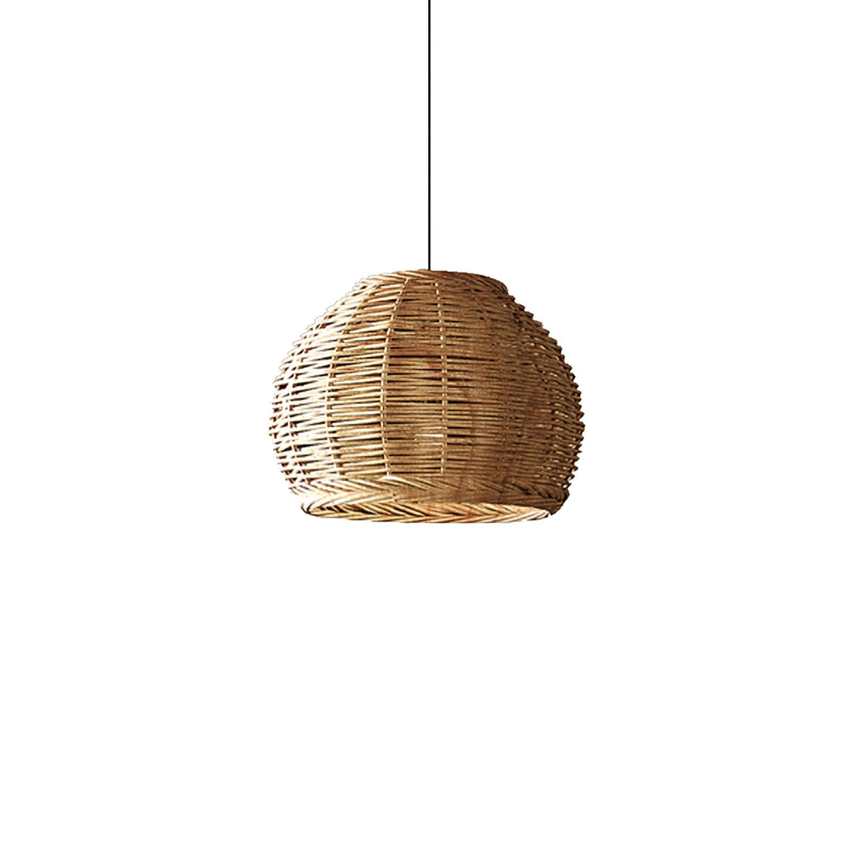 Wickora Vintage Pendelleuchte in dunklem Naturrattan &