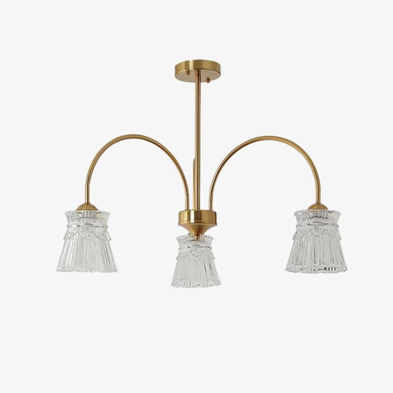 Rostor Kronleuchter Kristallglas Gold Midcentury