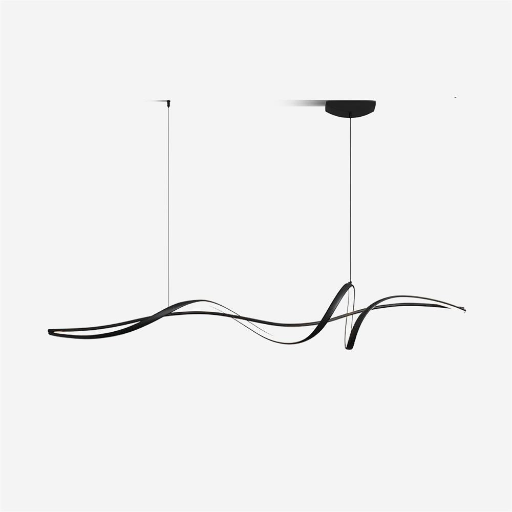 Calelina moderne schwarze LED-Wellen-Pendelleuchte