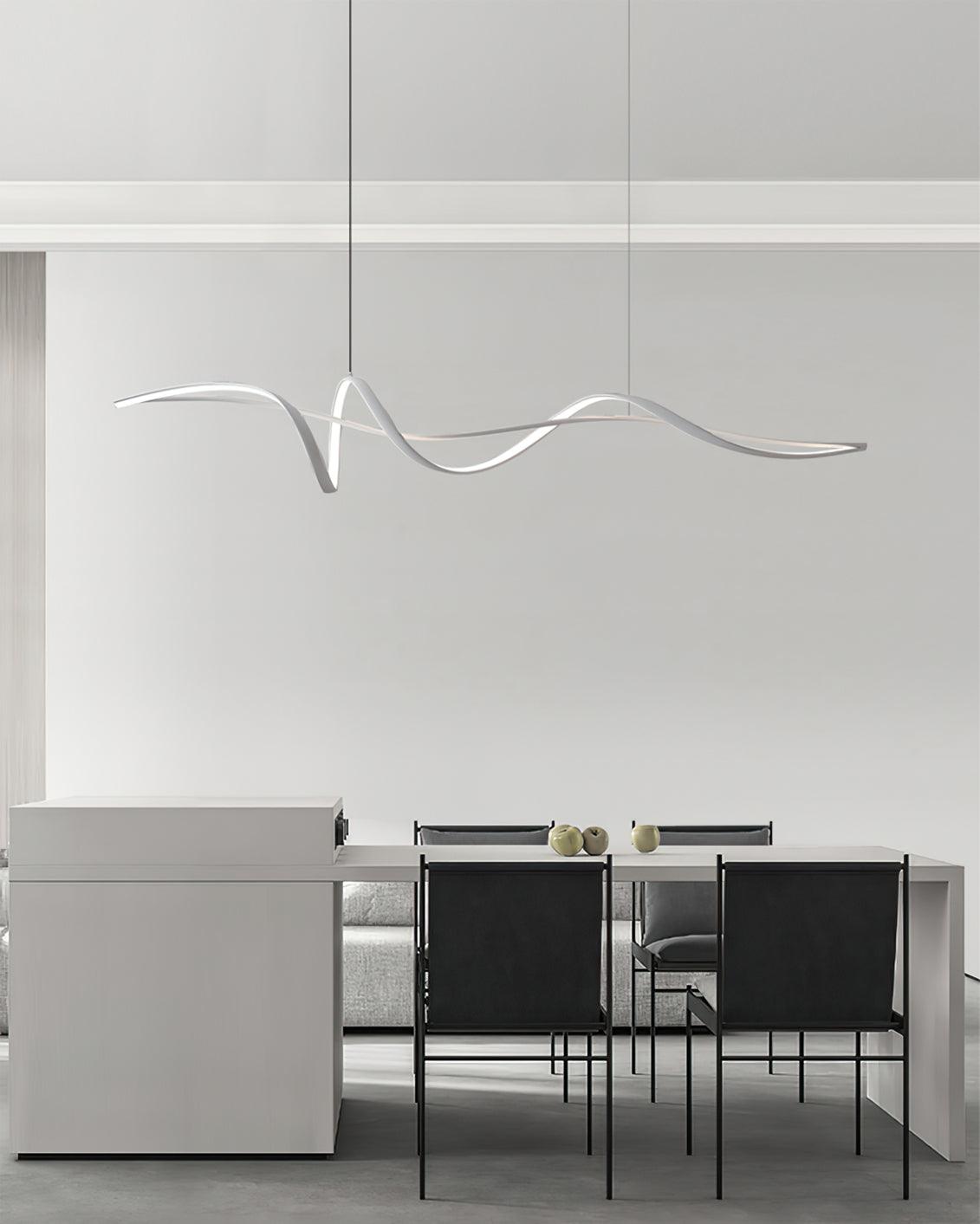 Calelina moderne schwarze LED-Wellen-Pendelleuchte