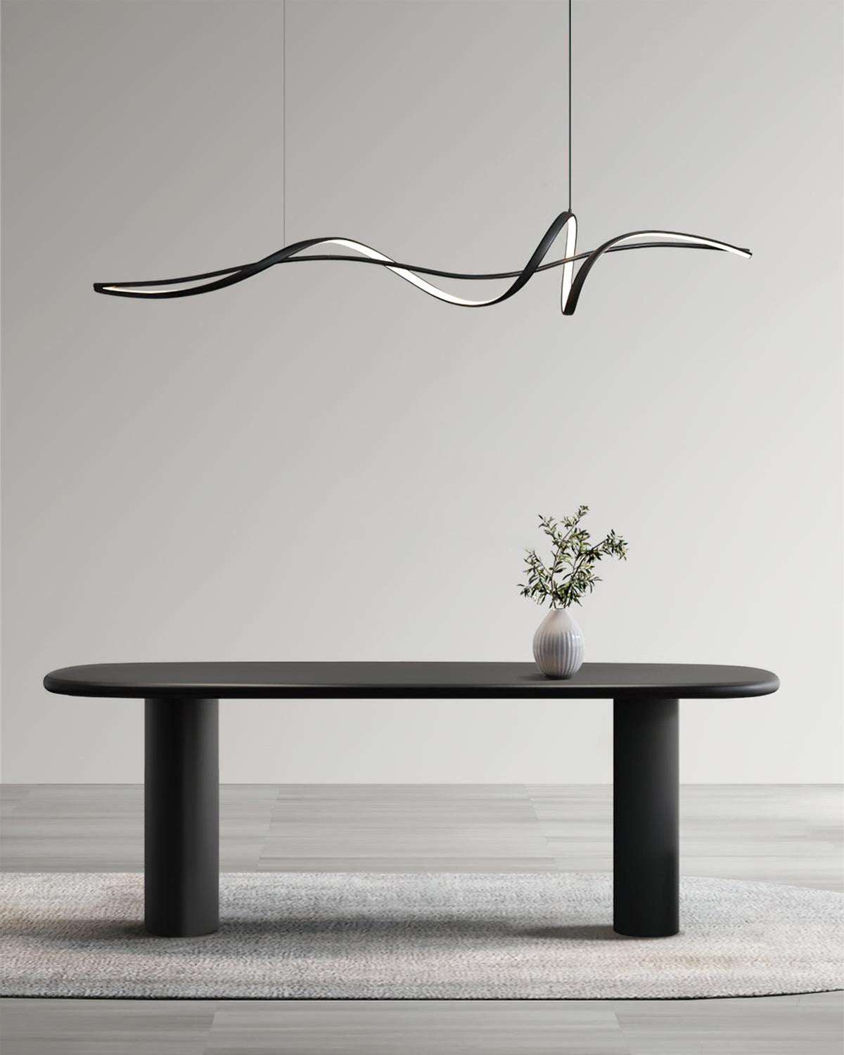 Calelina moderne schwarze LED-Wellen-Pendelleuchte
