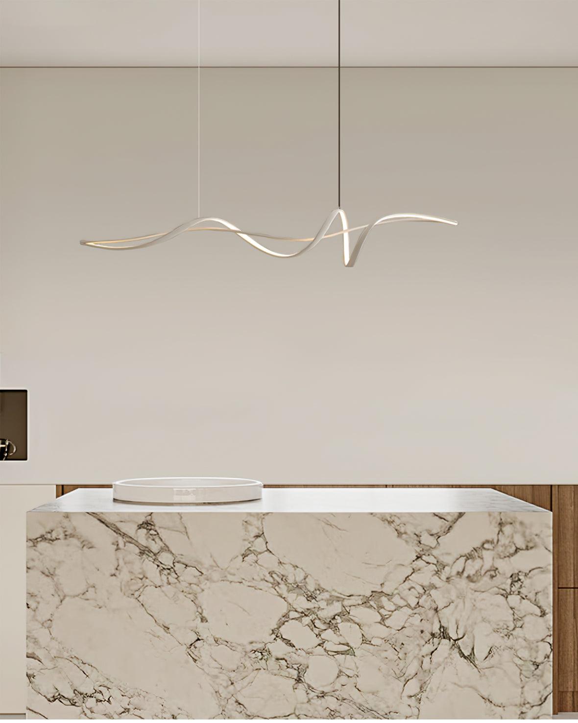 Calelina moderne schwarze LED-Wellen-Pendelleuchte