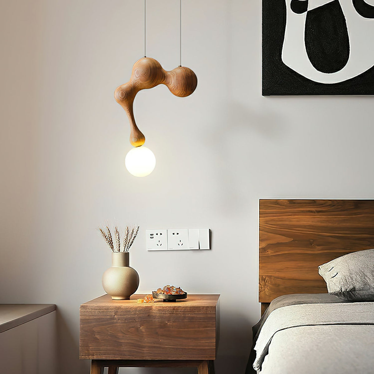 Hale luxuriöse Pendelleuchte aus Holz