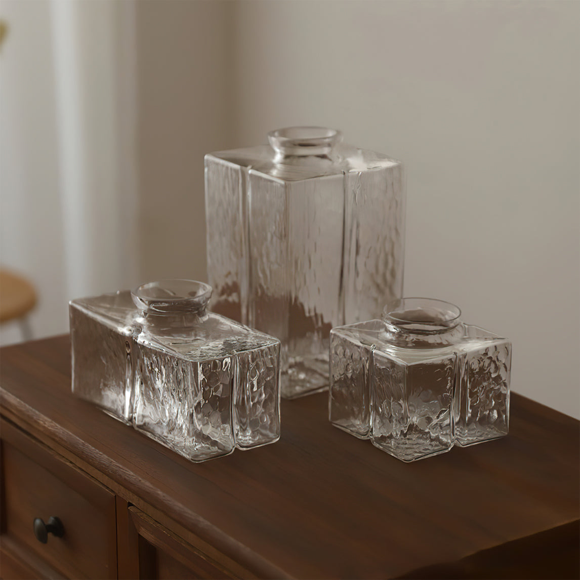 Ovely Vintage Pendelleuchte aus gehämmertem Messing und Glas