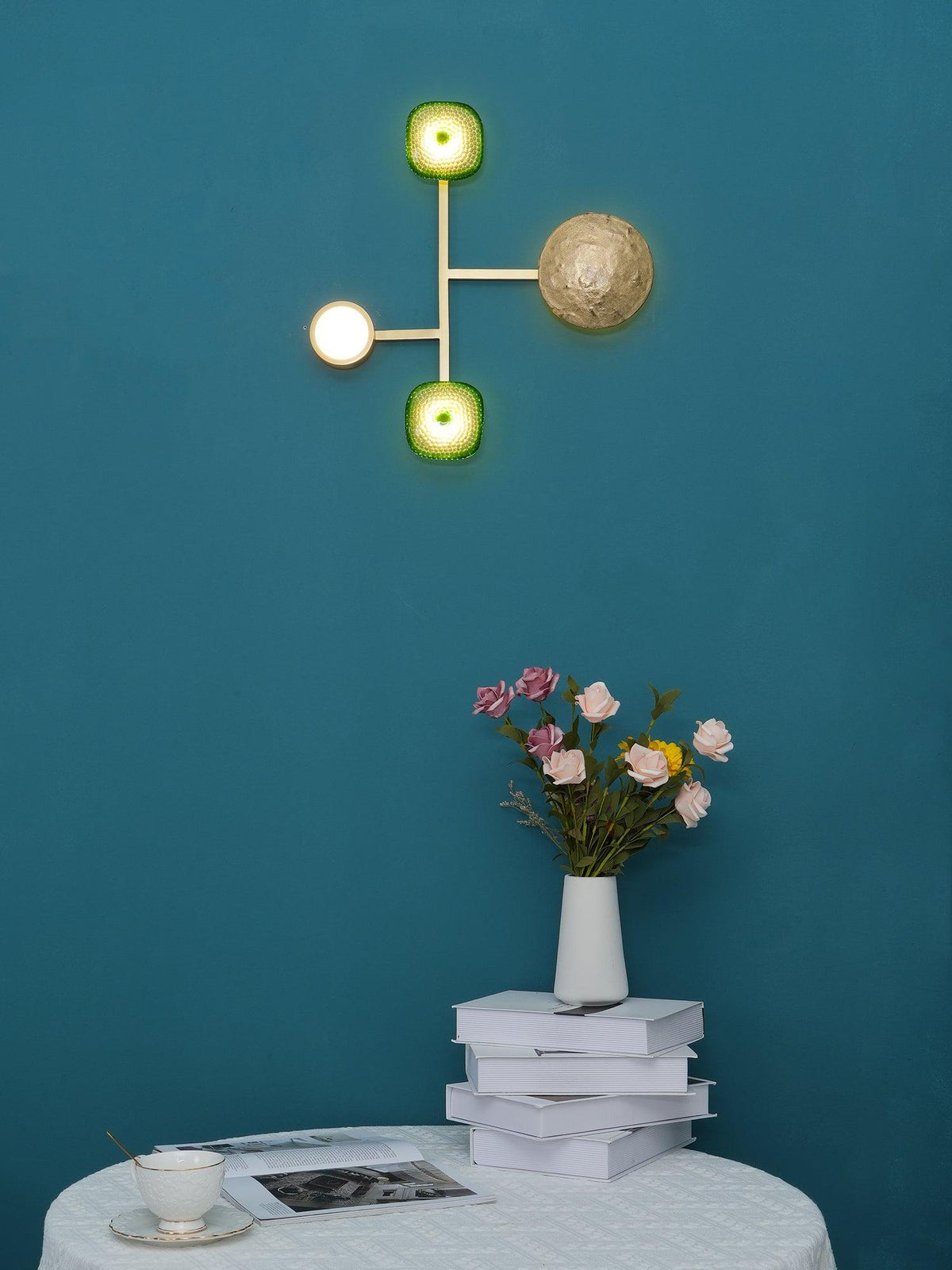 Elynis Messing & Glas moderne Wandleuchte
