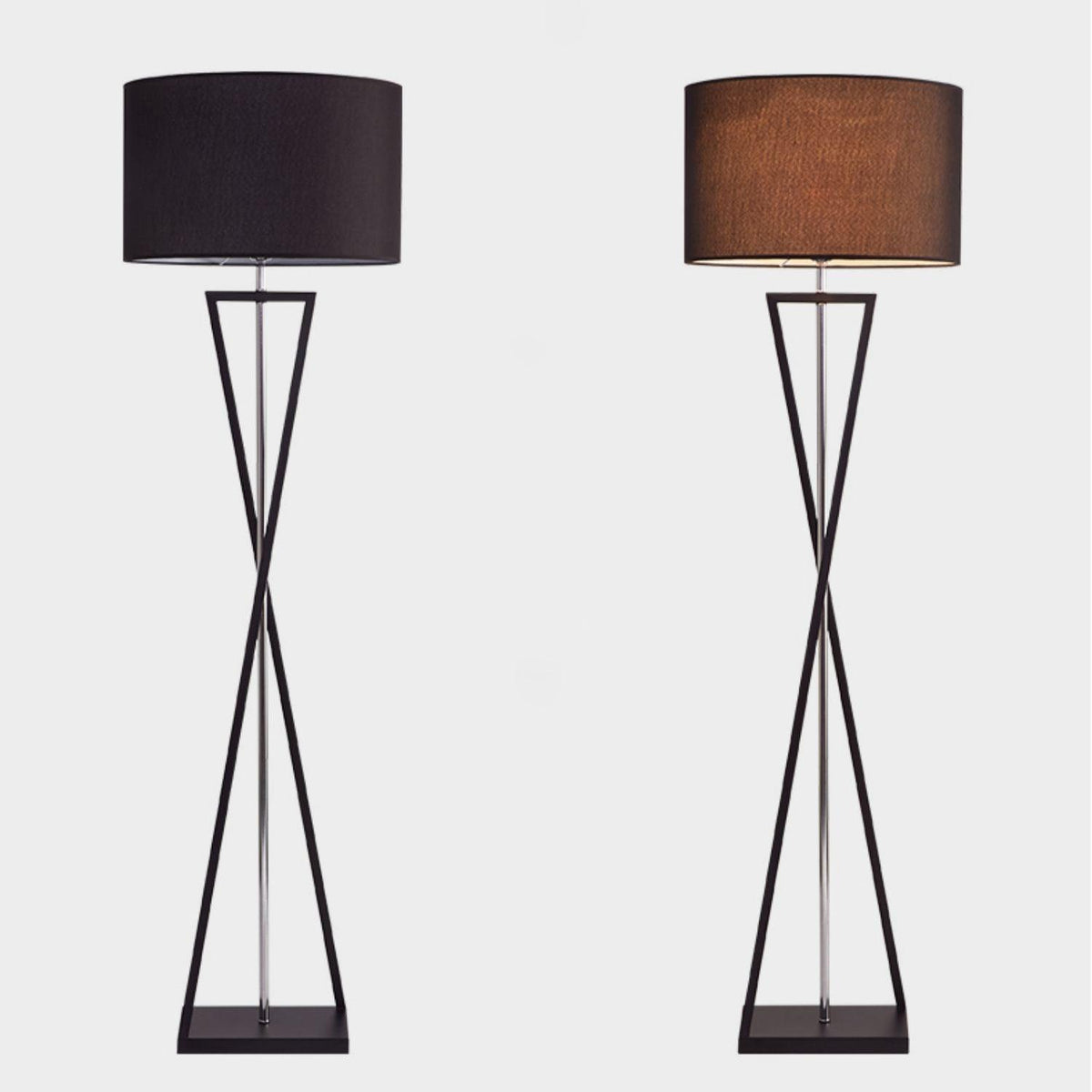 Xeno Schwarz Stoff Stehleuchte modern