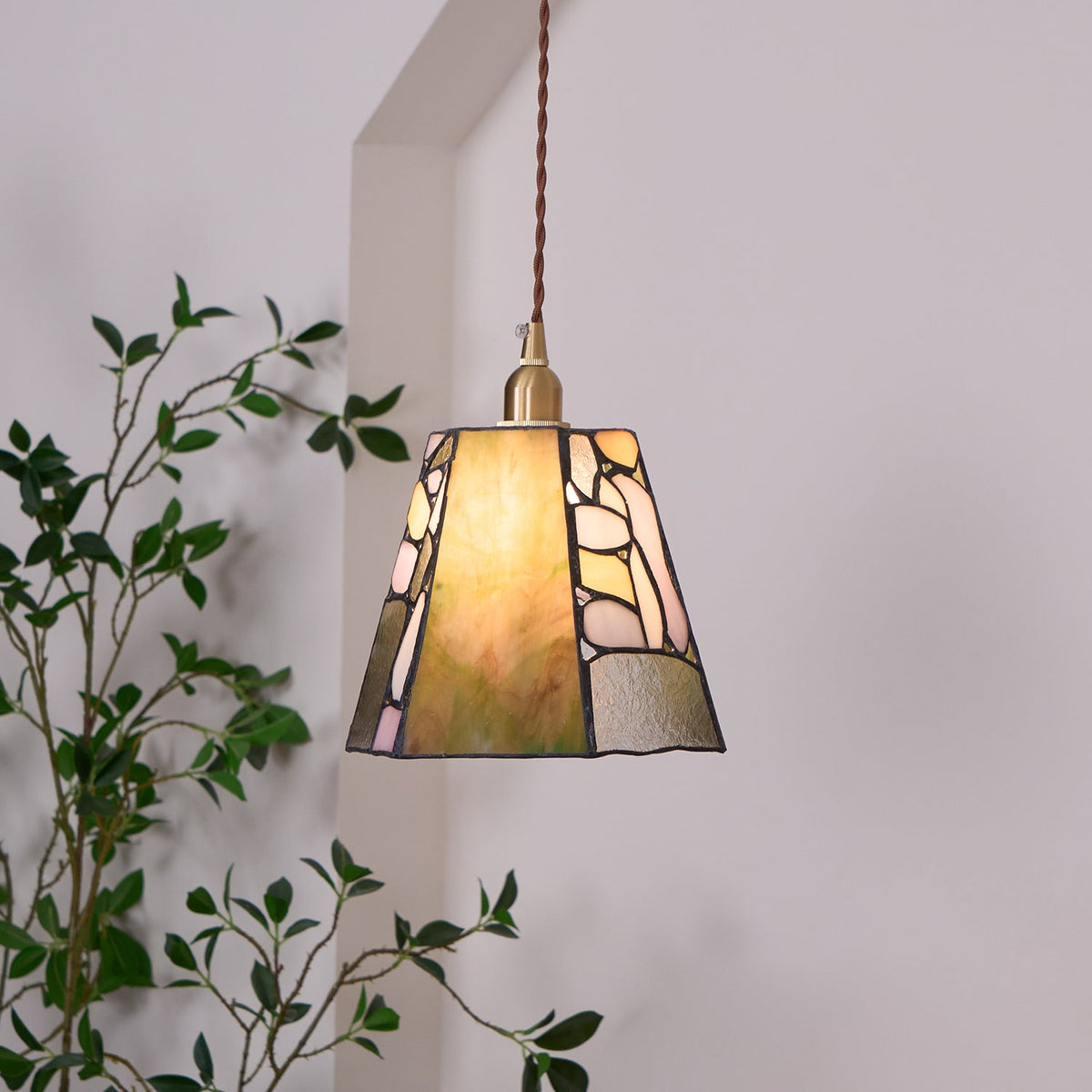 Fira Pendelleuchte Tiffany-Stil Buntglas