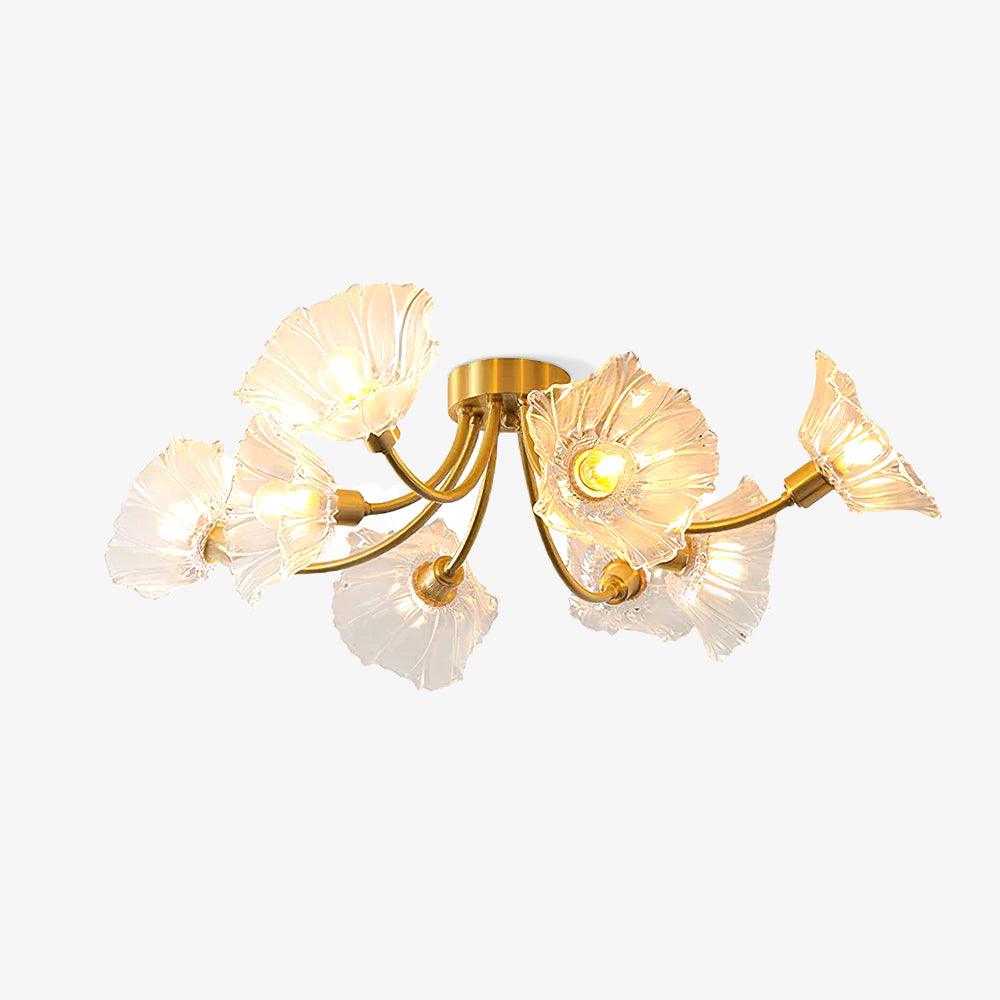 Celoreria Deckenleuchte aus Glas mit Blütenform und Petal-Design, elegant und zeitgenössisch