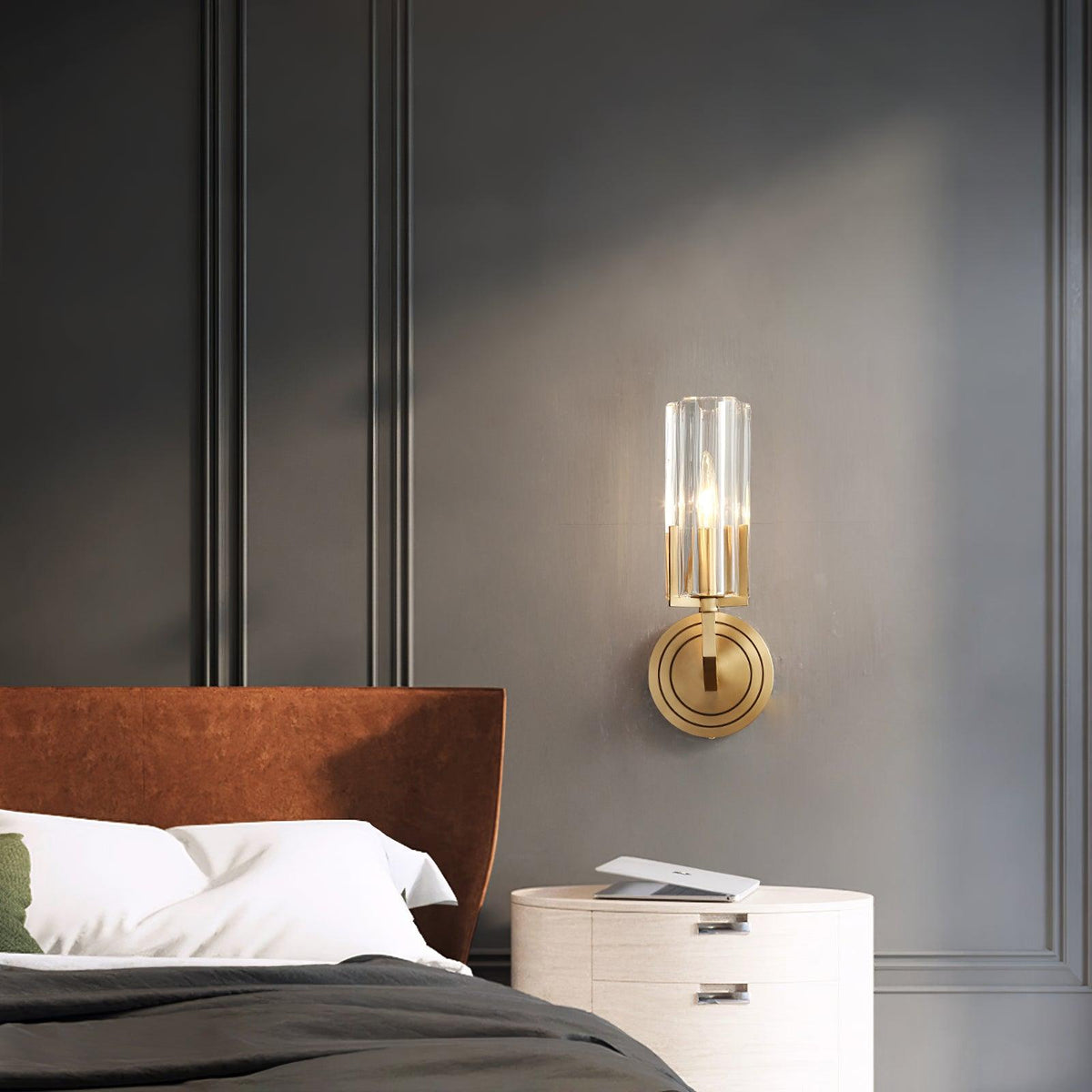Coen Premium Elegance Messing-Glas-Wandleuchte