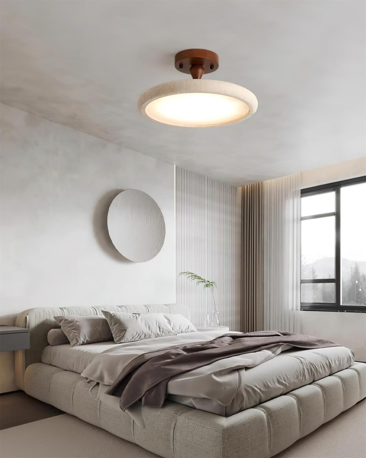 Luvia Deckenleuchte Semi Flush Travertin