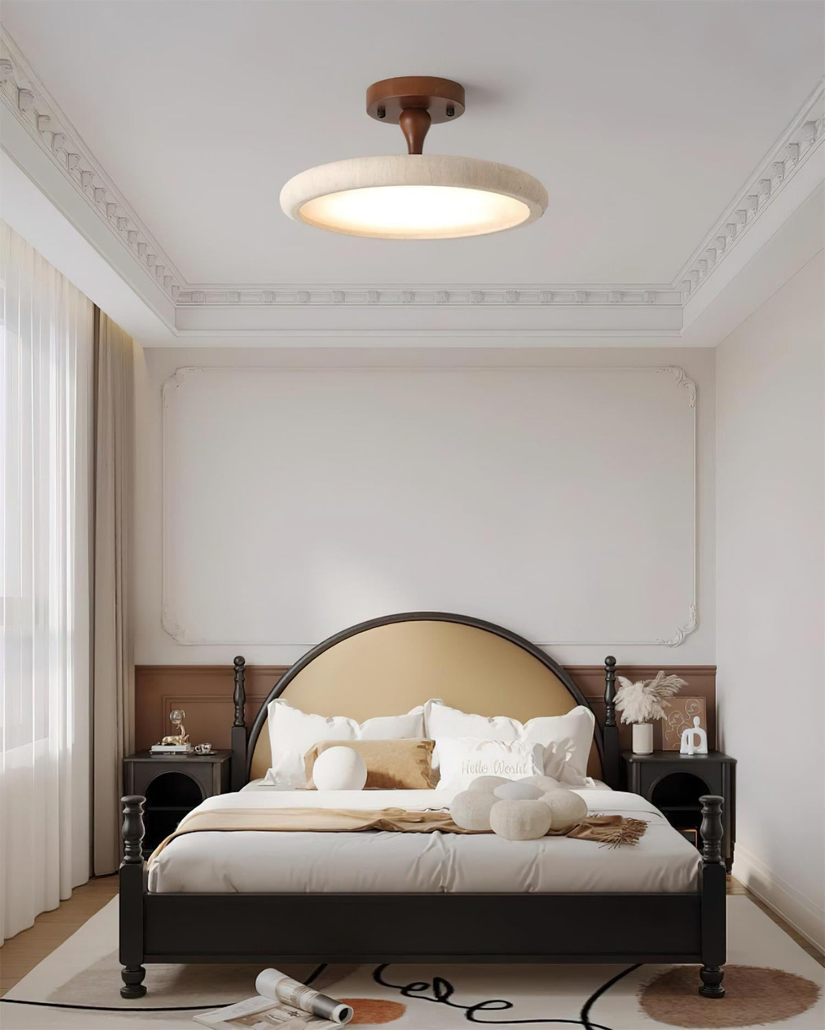 Luvia Deckenleuchte Semi Flush Travertin