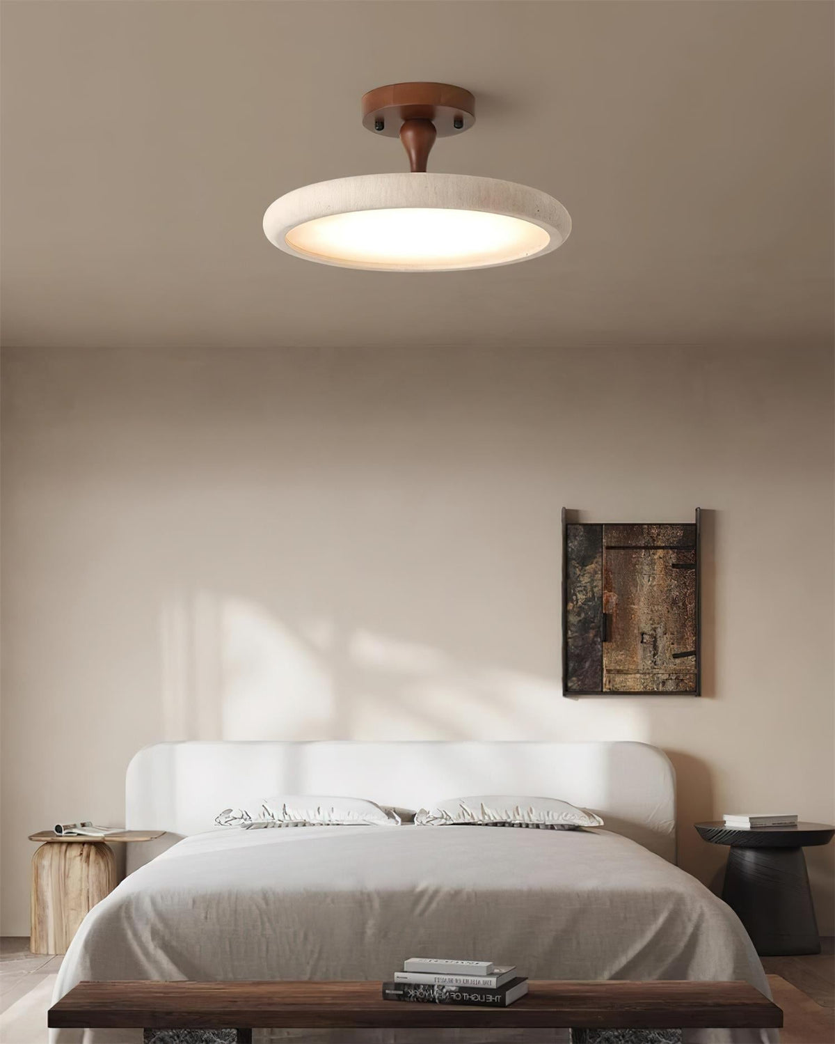 Luvia Deckenleuchte Semi Flush Travertin