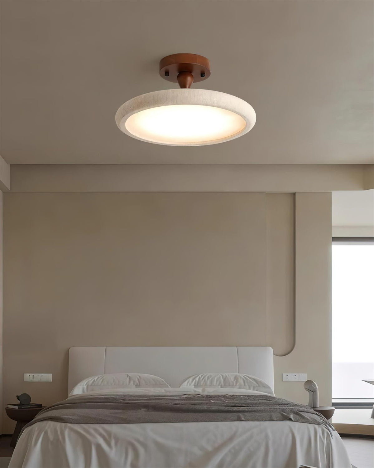 Luvia Deckenleuchte Semi Flush Travertin