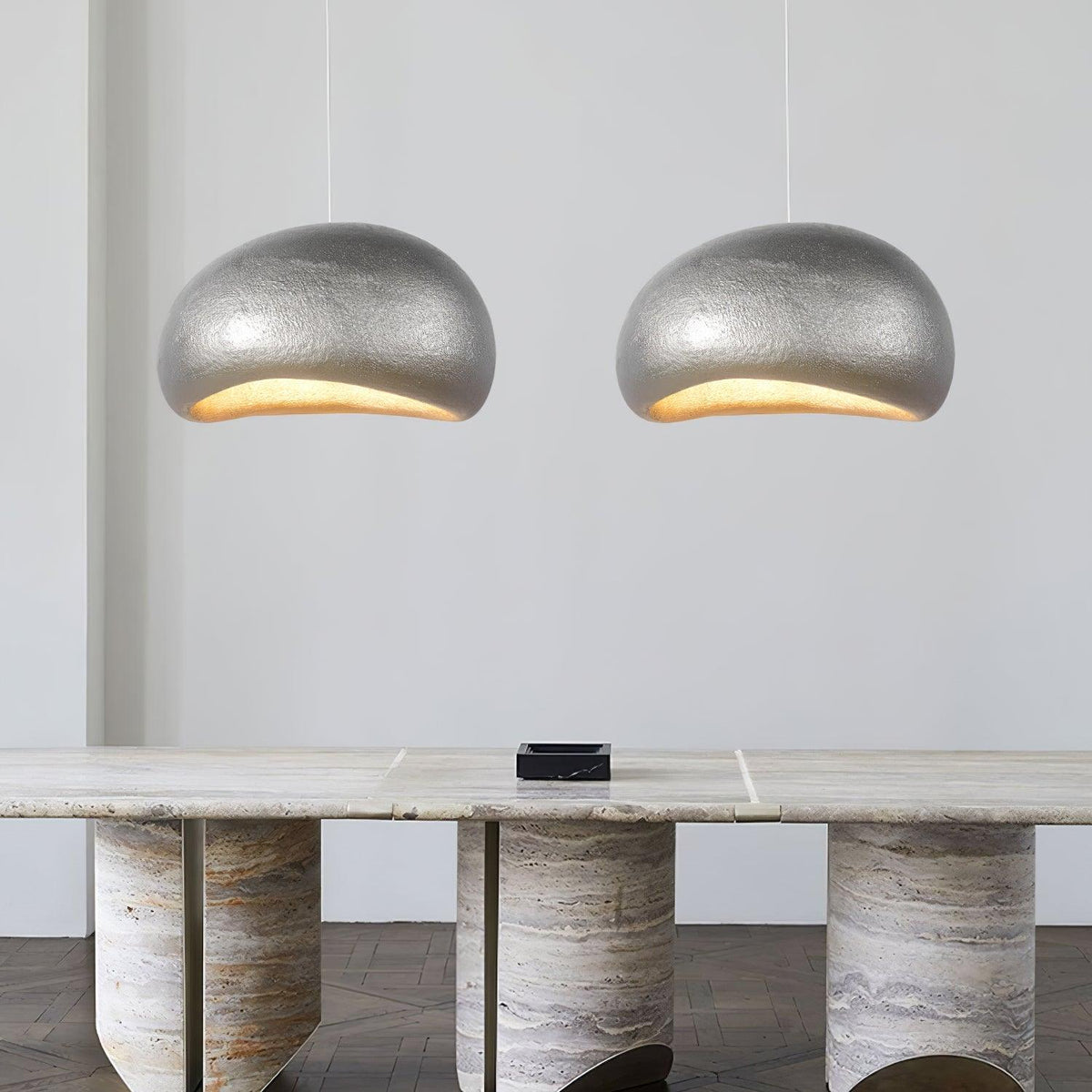 Hängeleuchte Pebble-Inspiration organische Form sanfter Glanz modern künstlerisch