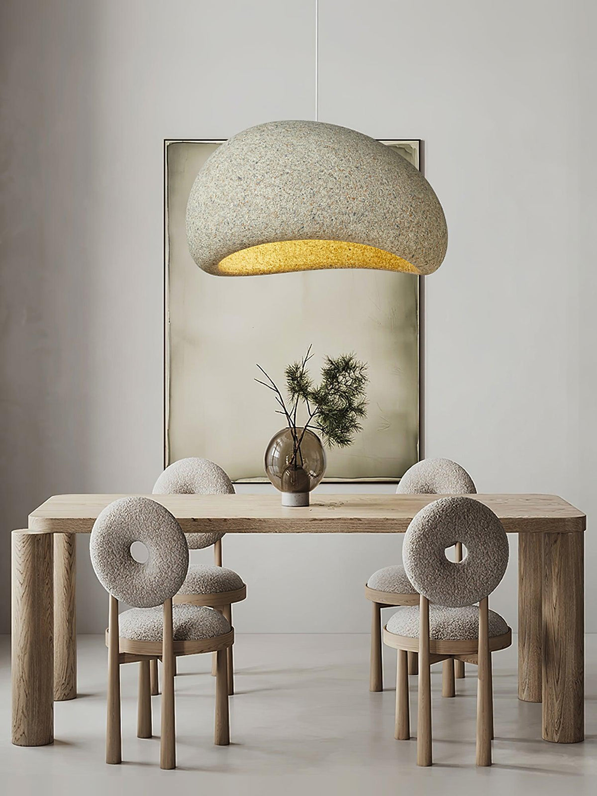 Tsukiyo Pendelleuchte im Wabi-Sabi-Stil mit Wolken-Design