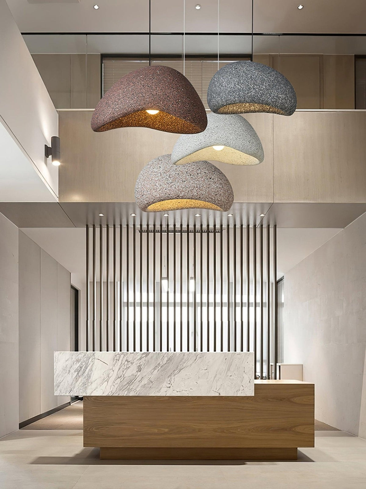 Tsukiyo Pendelleuchte im Wabi-Sabi-Stil mit Wolken-Design