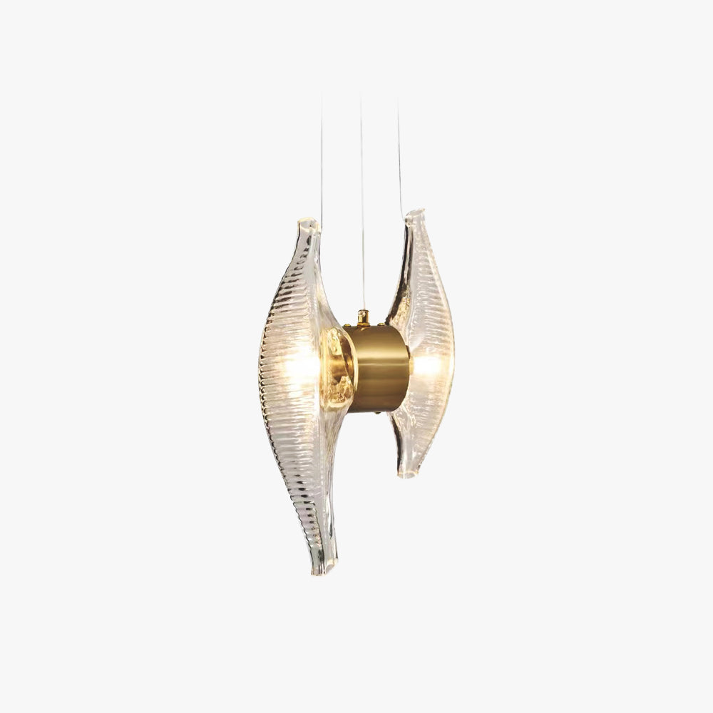 Kristy Design LED Pendelleuchte Gold Schlaf/Esszimmer Glas/Metall