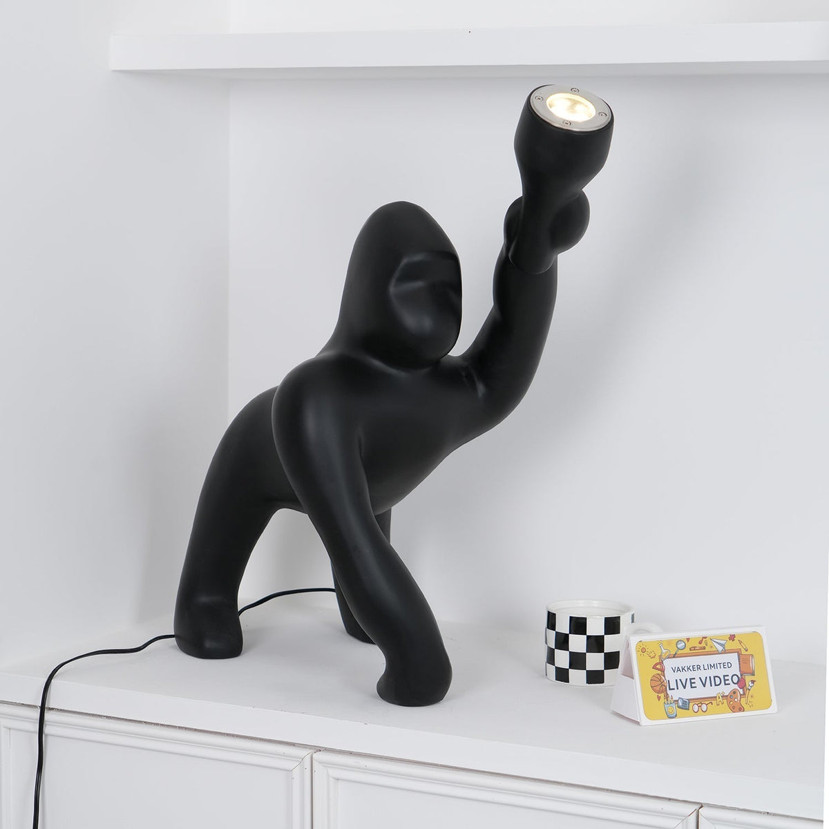 Zasolil Kunstharz Gorilla Stehleuchte