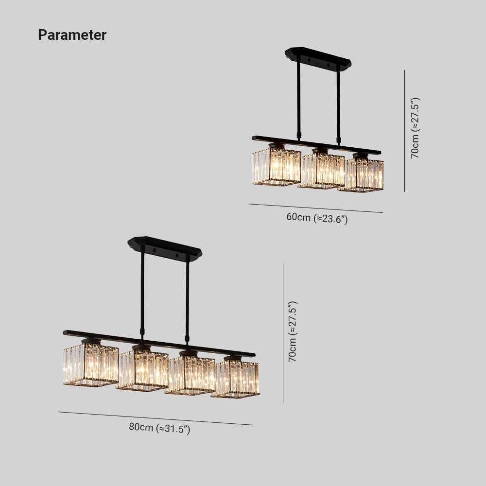 Kristy Modern LED Hängeleuchte, Schwarz/Gold, Esstisch, Kristall Metall