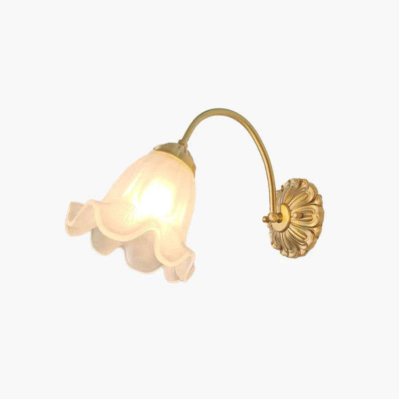 Arisha Retro LED Innenwandleuchte Gold Glas Schlaf Wohnzimmer