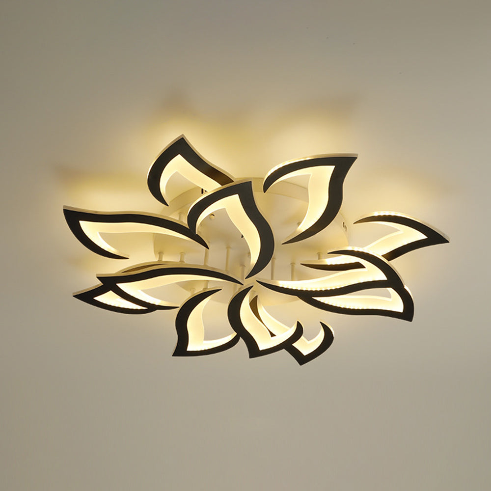 Arisha Moderne Blume LED Deckenleuchte Schwarz/Weiß Wohn/Schlafzimmer Hardware Acryl