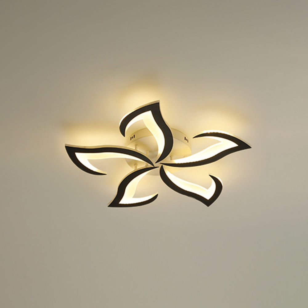 Arisha Moderne Blume LED Deckenleuchte Schwarz/Weiß Wohn/Schlafzimmer Hardware Acryl