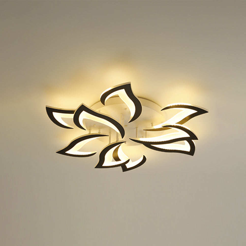 Arisha Moderne Blume LED Deckenleuchte Schwarz/Weiß Wohn/Schlafzimmer Hardware Acryl