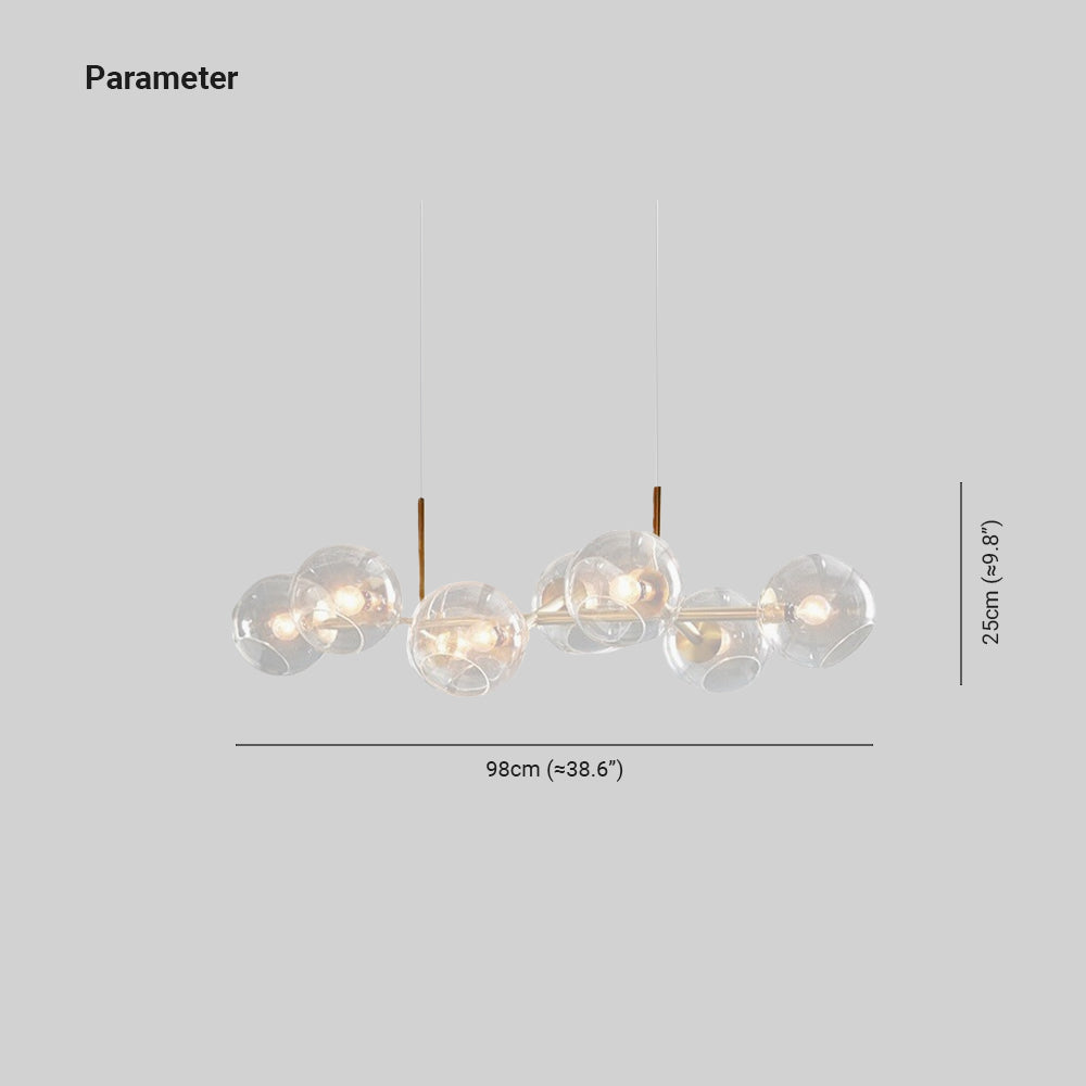 Valentina Modern LED Pendelleuchte Kugel Schwarz/Gold Ess/Wohnzimmer Glas