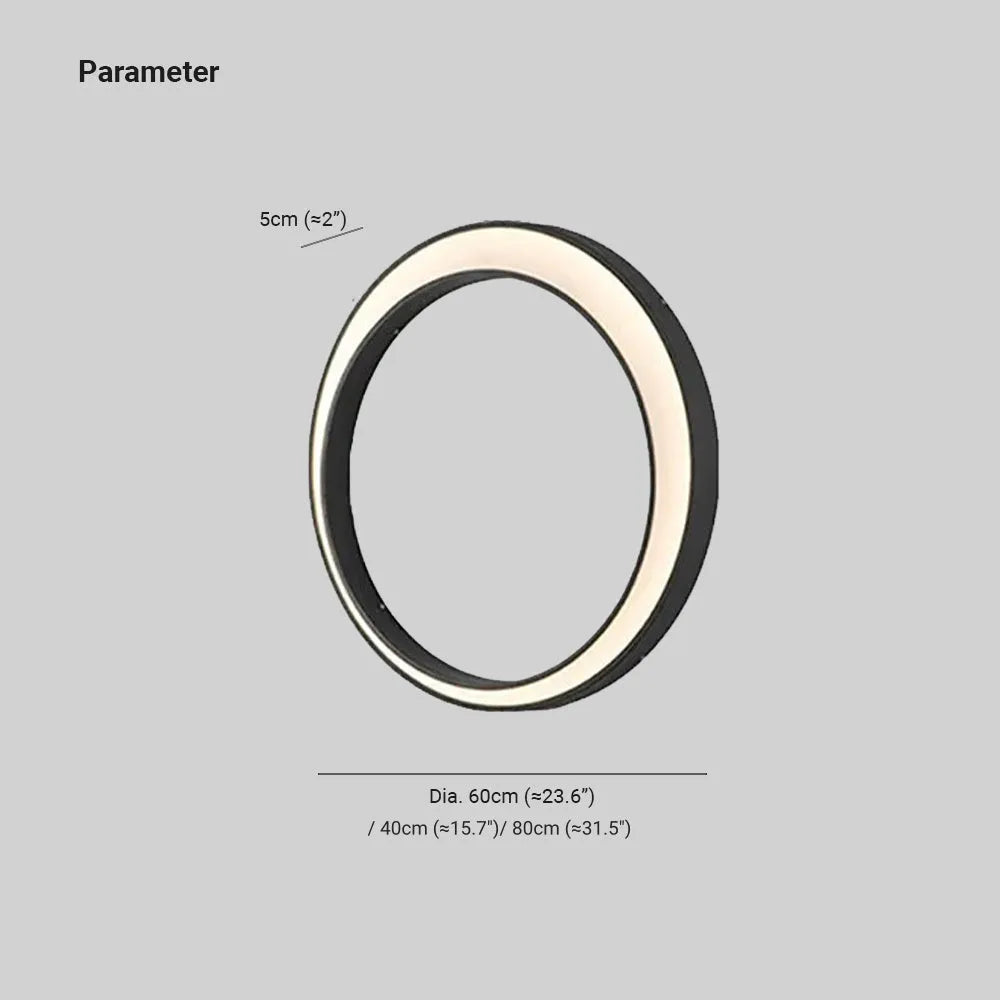 Ray Modern Ring Wasserdichte Wandleuchte Schwarz-Weiß Garten/Außenbereich