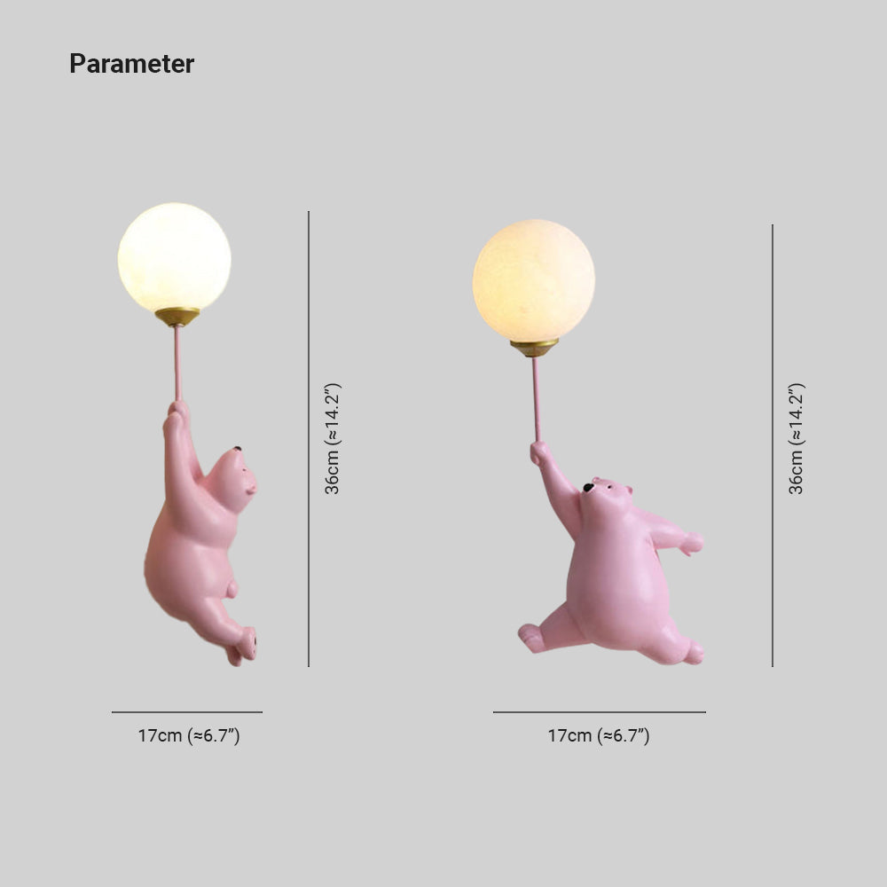 Arisha Design Bear LED Wandleuchte Innen Weiß, Kinderzimmer/Schlafzimmer