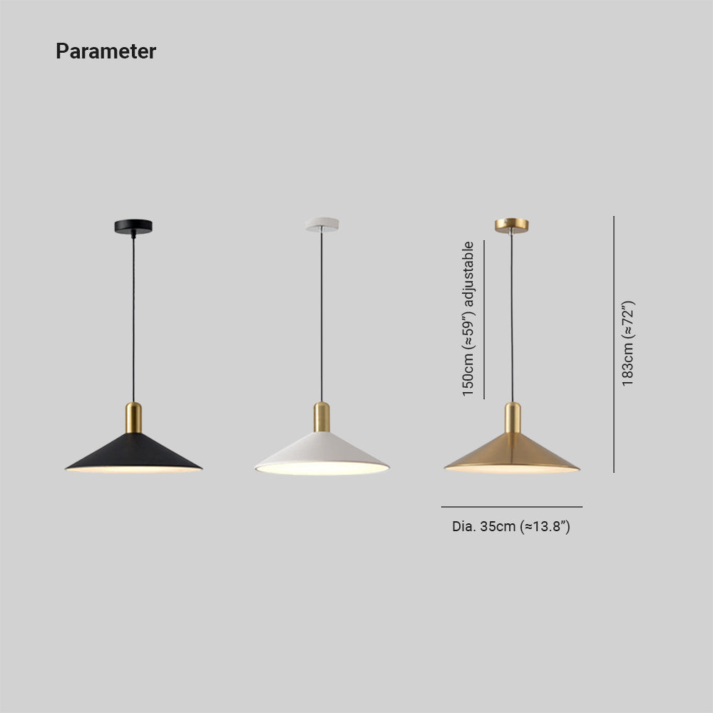 Aria Nodic Pendelleuchte Kegel Schwarz/Gold/Weiß Esstisch