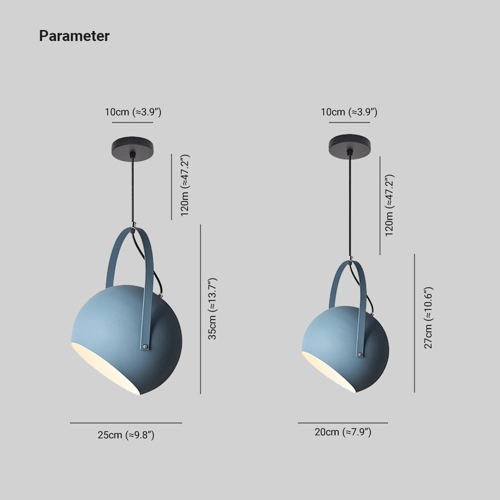 Aria Kugel LED Pendelleuchte Gelb/Blau/Grau Esszimmer