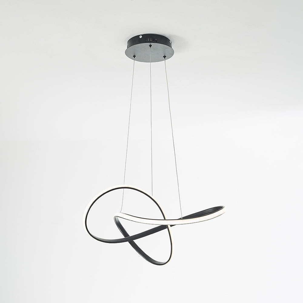 Arisha Modern Linear Pendelleuchte Esstisch, Weiß Schwarz, Acryl Metall